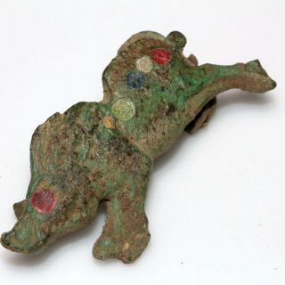 Circa 200 - 300 Ad Roman Enamel Bronze Boar Fibula Brooch