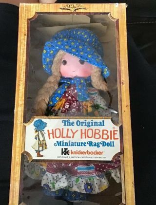 Holly Hobbie Miniature 9 " Rag Doll Knickerbocker 3420