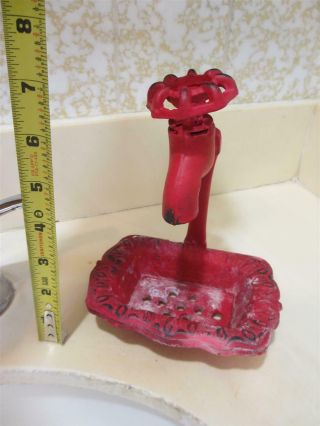 Red Metal Soap Dish Faucet Looks Like An Old Vintage Antique Style Holder Sink
