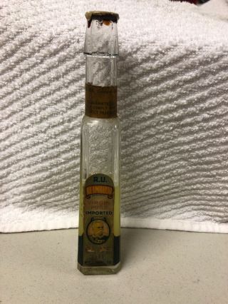 Antique Olive Oil Bottle Re Umberto Brand Olive Oil Top Slender W/ Label & Lid