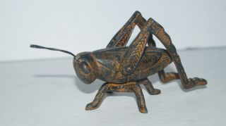 Large Vintage Cast Iron Grasshopper Insect Figurine