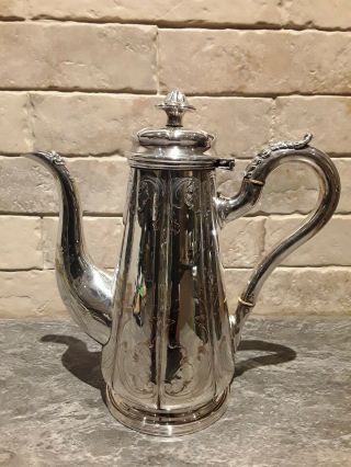 Elegant,  Tall,  Silver Plate Coffee Pot/ Hot Water Jug.