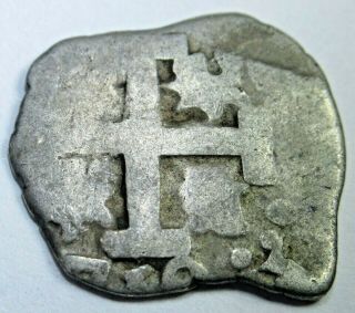 1719 Spanish Silver 1/2 Reales Piece Of 8 Real Antique Cob Pirate Treasure Coin