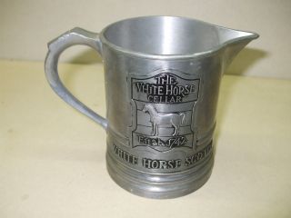 Vintage Collectible White Horse Scotch Whiskey Pewter Small Pitcher York