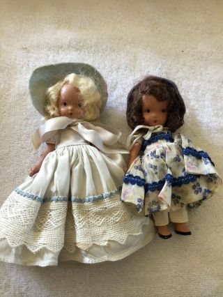 2 Very Rare Vintage Bisque Story Book Dolls