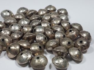 Hand Made Squash Blossom Beads (5) Out Of Mercury Dimes 90 Silver