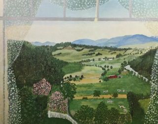 Vintage 1948 Art Print Grandma Moses Hoosick Valley From My Window