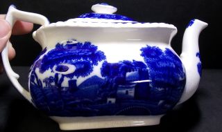 Antique Blue COPELAND SPODE ' S TOWER Tea Pot Teapot England Blue & White OFFER 6