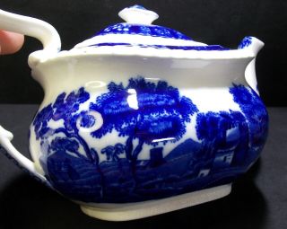 Antique Blue COPELAND SPODE ' S TOWER Tea Pot Teapot England Blue & White OFFER 7