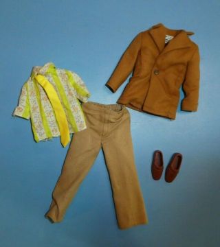 Vintage Ken Doll - Mod Era Ken 1718 Brown On Brown Suit