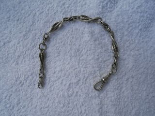 Antique 1889 Henry Potter London Silver Albert Pocket Watch Chain - Ornate Links