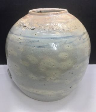 A Large Antique Chinese Ming Dynasty Or Later Crackle Glaze Spice Ginger Jar
