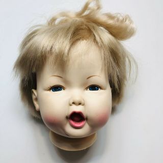 Vintage Large 5 1/4” Vinyl Rubber Baby Infant Doll Head Craft Doll Making Parts