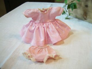 Vintage Madame Alexander kin Wendy pink taffeta dress & panties 4