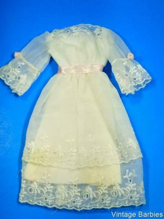 Barbie Doll Midi Marvelous 1870 White Dress Vintage 1970 