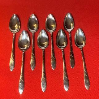 Oneida Community Lady Hamilton Oval Soup Place Spoons 7 1/4” Set Of 8