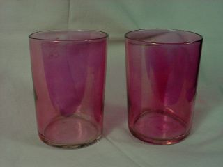 Childrens Cranberry 3 " Tall Flashed Tumblers Set Of 2