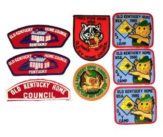Set Of Vintage Old Kentucky Home Council Patches Boy Scouts Of America Day Camp