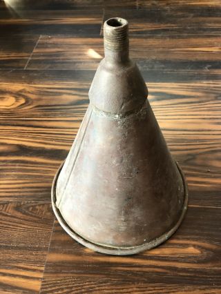 Heavy Unusual Vintage Antique Copper Funnel Weighs 2 Lbs 14 Oz.  10” Tall