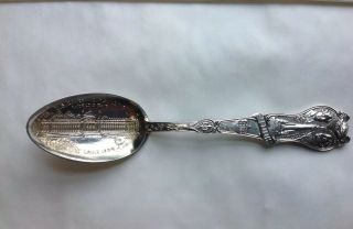 Sterling Silver Souvenir Spoon St.  Louis World 