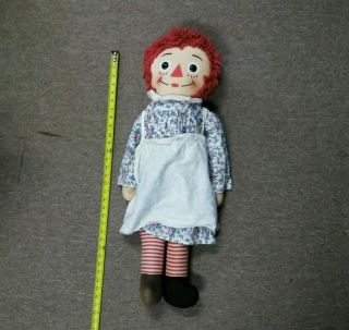Vintage Raggedy Ann Doll 31 " Hand Sewn Knickerbocker Toy Company Doll