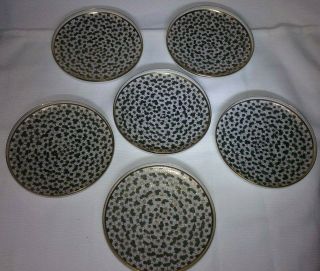 Set Of 5 Antique Japanese Kutani Porcelain Saucers Sighed