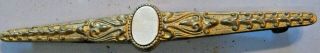 Antique Victorian Gold Filled Bar Pin Brooch Oval Cartouche Pin Back Closure