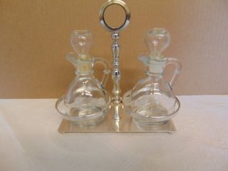 Vintage William Adams,  Italy,  Silver Stand With Cruets
