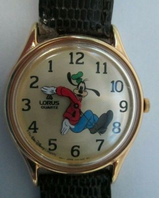 Vintage Gold Tone Lorus Backward Goofy Watch Battery Rsy002 V516 - 6a00