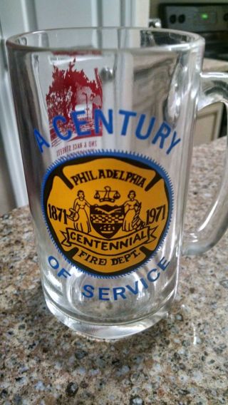 Philadelphia Fire Department 100th Anniversary 1871 - 1971 Beer Stein