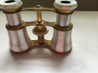 Antique Lemaire Paris Brass and Mother of Pearl Opera Glasses Binoculars 8