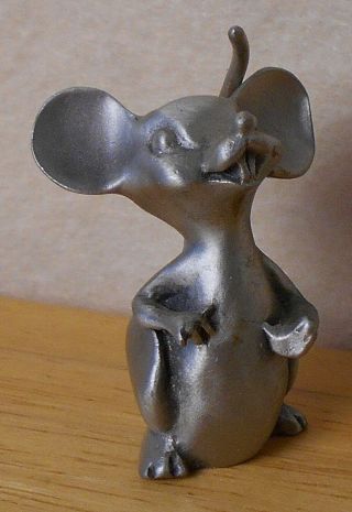 Mini Hudson Pewter Comic Mouse Figurine,  2 Inches Tall,  Very Cute