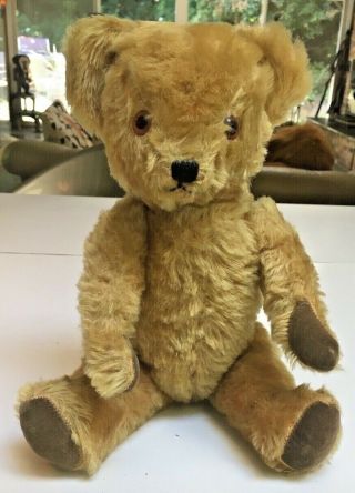 Vintage 14 " Golden Mohair Jointed Teddy Bear Dean 