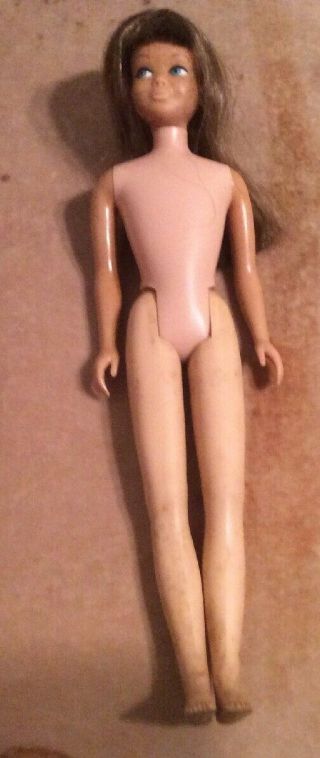 Vintage Barbie Sister Skipper Doll Brunette 1960s Mattel Straight Leg
