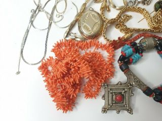 Antique or Vintage Mixed Bundle Costume Jewellery Car Boot Joblot Brooch Beads 8