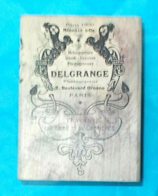 Delgrange Paris Rubber Stamp Collage Vtg Look Antique Advert Wood Mounts Stamps