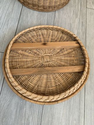 Vintage 21” Woven Wicker Laundry Storage Basket with Lid 5