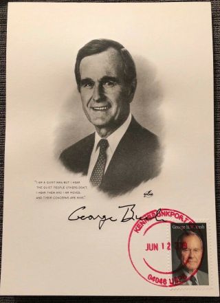 George Bush Stamp First Day Issue Artcraft Variety Fdc - Kennebunkport,  Me