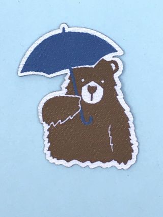 World Scout Jamboree 2019 United Kingdom Uk Tea Bear W/ Umbrella Cut Out Badge