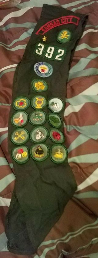 Vintage Girl Scout Sash And Badges/patches