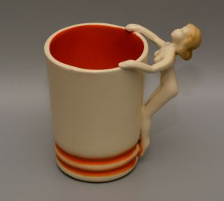 Cortendorf German Art Deco Nude Lady Pottery Mug