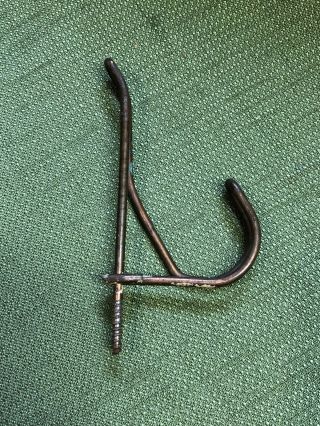 Vintage Rusty Crusty Twisted Metal Screw - In Wire Coat Hat Hook Hanger