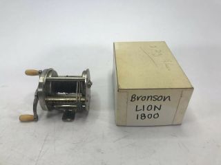 Vintage Bronson Lion Lw 1800 Fishing Reel - Made In Usa -