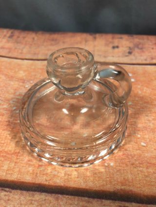 Antique Pressed Glass Candle Holder Finger Loop Style 2o