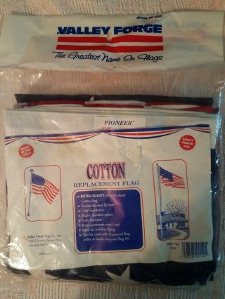 Nos,  1998 Vintage 100 Cotton Pioneer Valley Forge 50 Star American Flag 3 