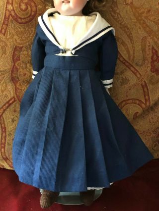 2pc Vintage Doll Dress Sailor Skirt & Jacket Came Off 14 " Antique Kid Body Doll
