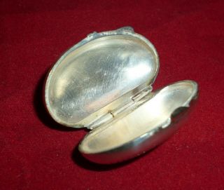 Brightly Cut Oval Italian Hallmarked Silver Pill Box