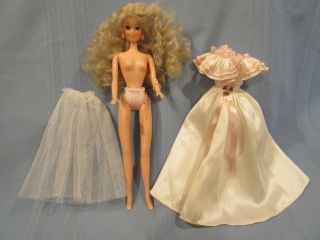 Vintage Barbie Doll Clone Totsy Tnt 1987 In Long Dress W/ Long Hair Exceptional
