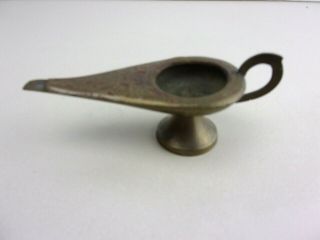 Vintage Miniature 4 " Mini Brass Aladdin Genie Lamp Incense Burner