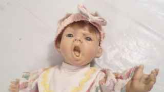 Vintage Berenguer Jc Toys 9 " Brown Eye Yawning Baby Girl
